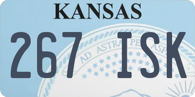 KS license plate 267ISK