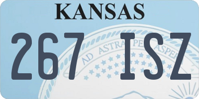 KS license plate 267ISZ