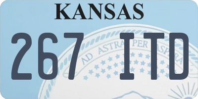 KS license plate 267ITD