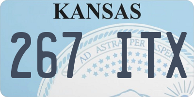 KS license plate 267ITX