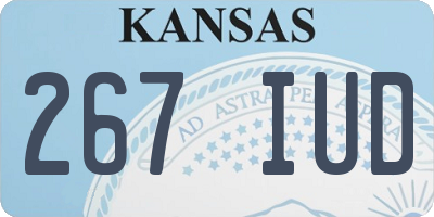 KS license plate 267IUD