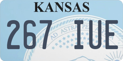 KS license plate 267IUE