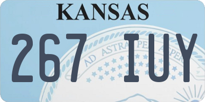 KS license plate 267IUY