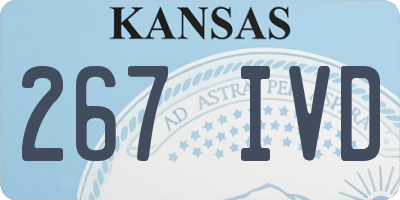 KS license plate 267IVD
