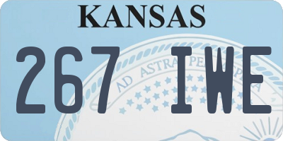 KS license plate 267IWE