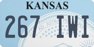 KS license plate 267IWI