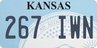 KS license plate 267IWN