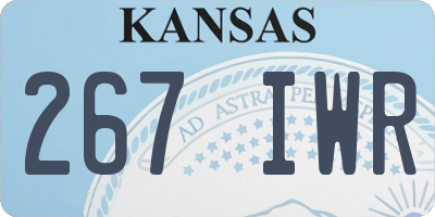 KS license plate 267IWR