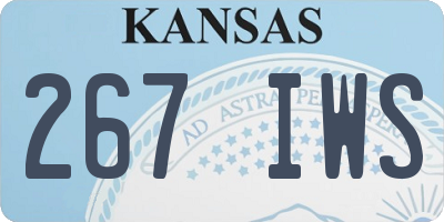 KS license plate 267IWS