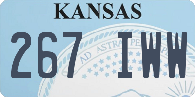 KS license plate 267IWW