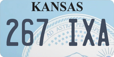 KS license plate 267IXA