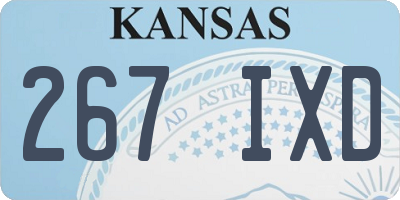 KS license plate 267IXD