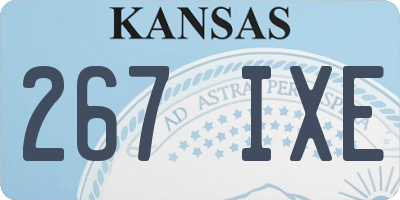 KS license plate 267IXE