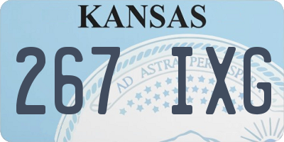 KS license plate 267IXG