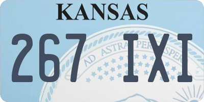 KS license plate 267IXI