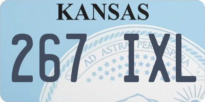 KS license plate 267IXL