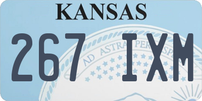 KS license plate 267IXM