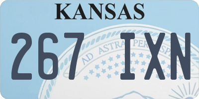 KS license plate 267IXN
