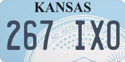 KS license plate 267IXO