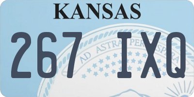KS license plate 267IXQ
