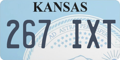 KS license plate 267IXT