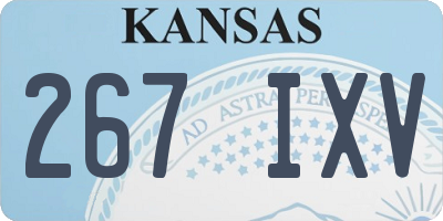KS license plate 267IXV