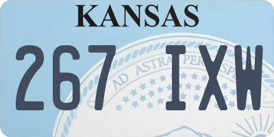 KS license plate 267IXW