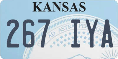 KS license plate 267IYA