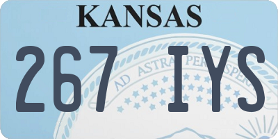 KS license plate 267IYS