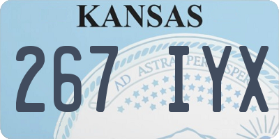 KS license plate 267IYX