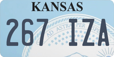 KS license plate 267IZA