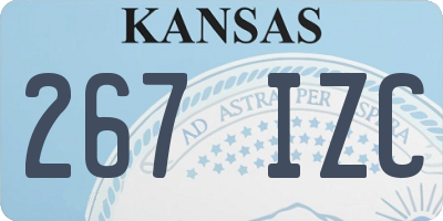 KS license plate 267IZC