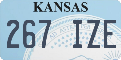 KS license plate 267IZE
