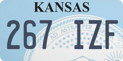 KS license plate 267IZF