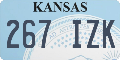 KS license plate 267IZK