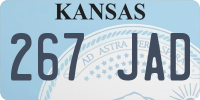 KS license plate 267JAD