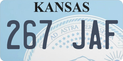 KS license plate 267JAF