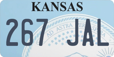 KS license plate 267JAL