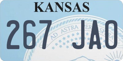 KS license plate 267JAO