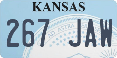 KS license plate 267JAW