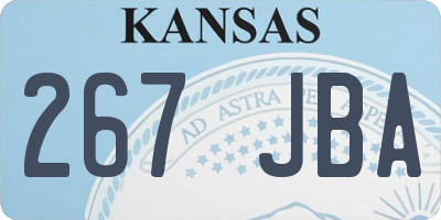 KS license plate 267JBA