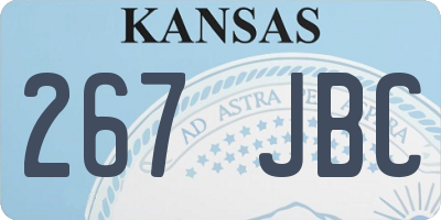 KS license plate 267JBC
