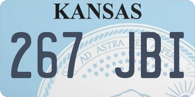 KS license plate 267JBI
