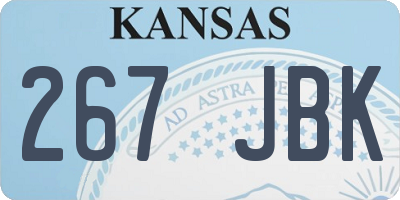 KS license plate 267JBK