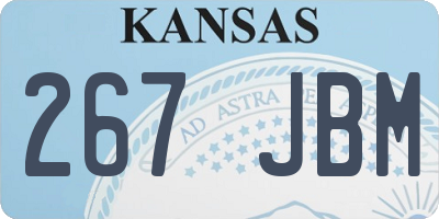 KS license plate 267JBM