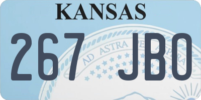KS license plate 267JBO
