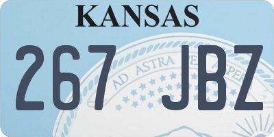 KS license plate 267JBZ