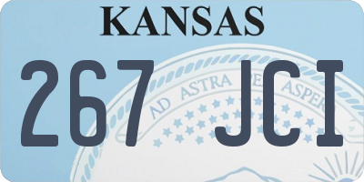 KS license plate 267JCI