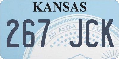 KS license plate 267JCK