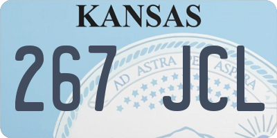 KS license plate 267JCL